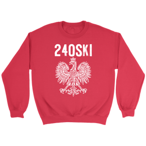 Maryland Area Code 240 Polish Pride - Crewneck Sweatshirt / Red / S - Polish Shirt Store