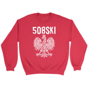 Worcester Massachusetts Area Code 508 Polish Pride - Crewneck Sweatshirt / Red / S - Polish Shirt Store