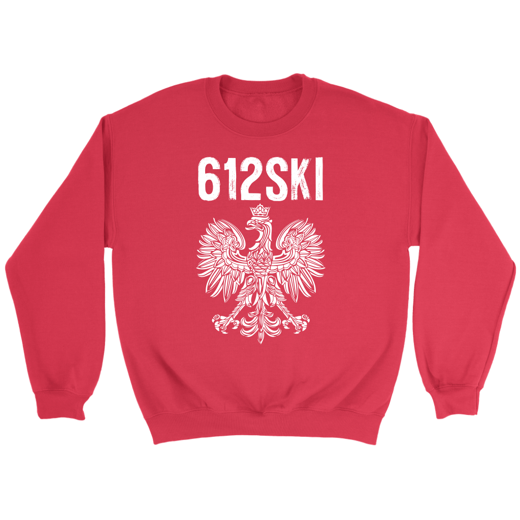 Minneapolis Minnesota Polish Pride | 612 Area Code T-shirt teelaunch Crewneck Sweatshirt Red S