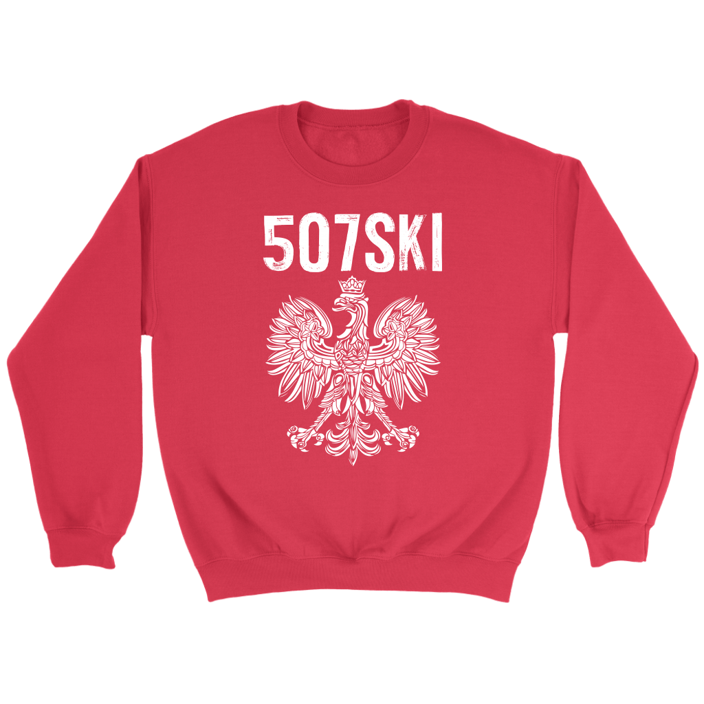 507SKI Minnesota Polish Pride T-shirt teelaunch Crewneck Sweatshirt Red S