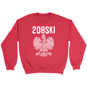 Idaho Polish American Pride - 208 Area Code - Crewneck Sweatshirt / Red / S - Polish Shirt Store