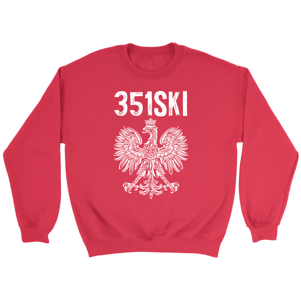 Lowell Massachusetts Area Code 351 T-shirt teelaunch Crewneck Sweatshirt Red S