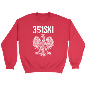Lowell Massachusetts Area Code 351 - Crewneck Sweatshirt / Red / S - Polish Shirt Store