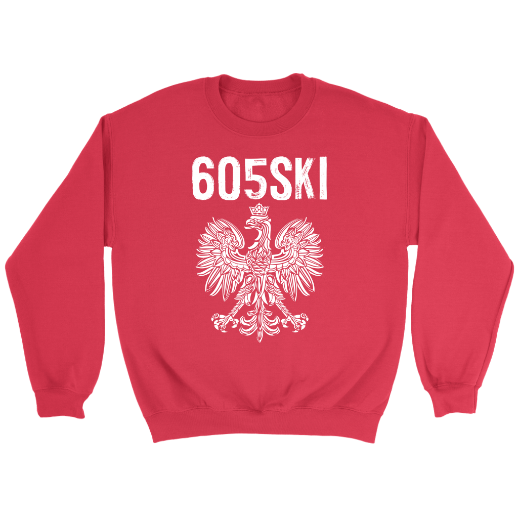 605SKI South Dakota Polish Pride T-shirt teelaunch Crewneck Sweatshirt Red S