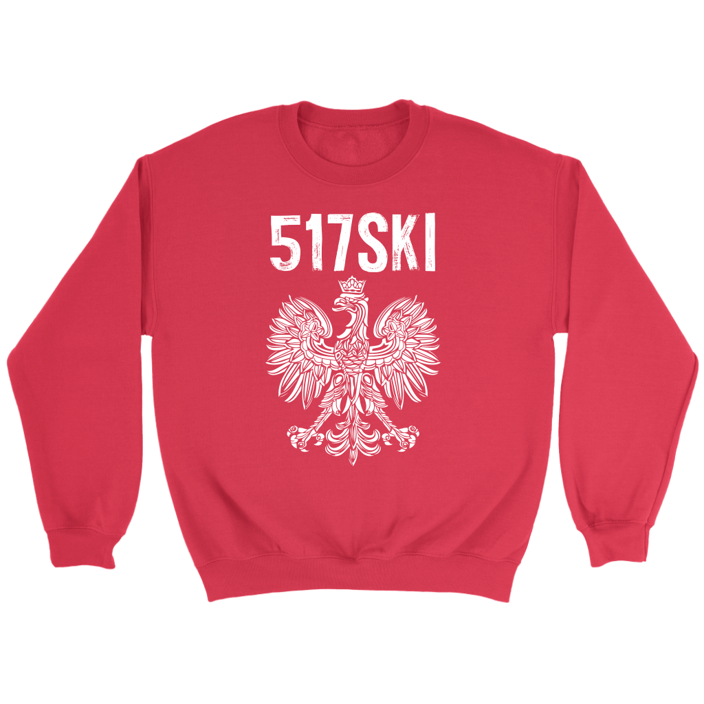 517SKI Michigan Polish Pride T-shirt teelaunch Crewneck Sweatshirt Red S