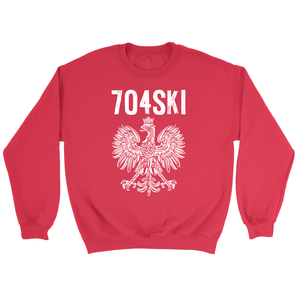 704SKI North Carolina Polish Pride T-shirt teelaunch Crewneck Sweatshirt Red S