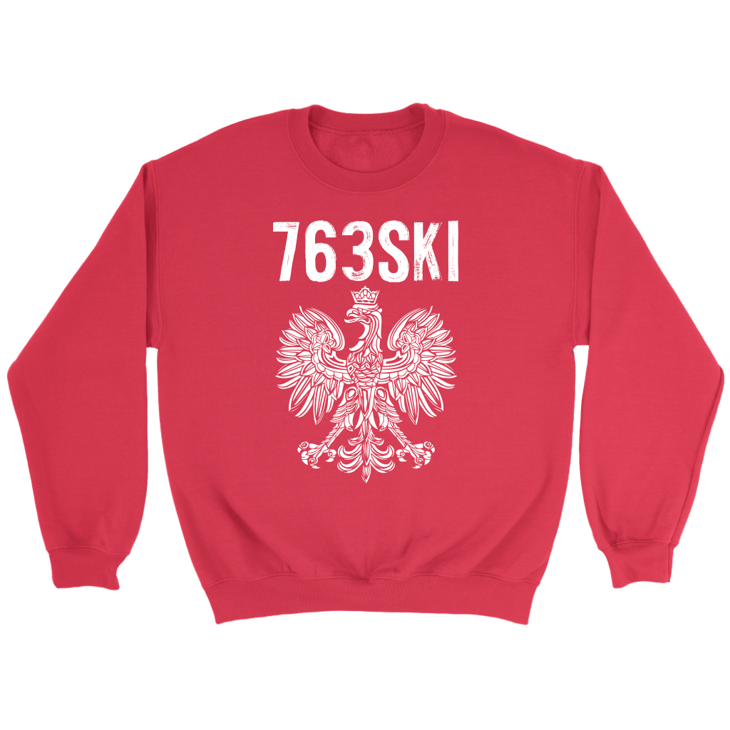 763SKI Minnesota Polish Pride T-shirt teelaunch Crewneck Sweatshirt Red S