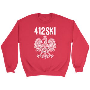 412SKI Pittsburgh Polish Pride - Crewneck Sweatshirt / Red / S - Polish Shirt Store