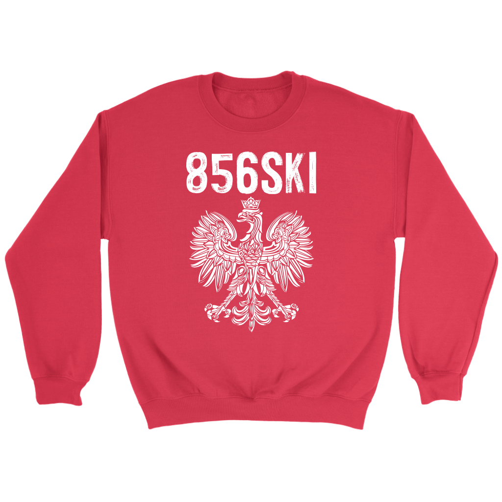 856SKI New Jersey Polish Pride - Area Code 856 T-shirt teelaunch Crewneck Sweatshirt Red S