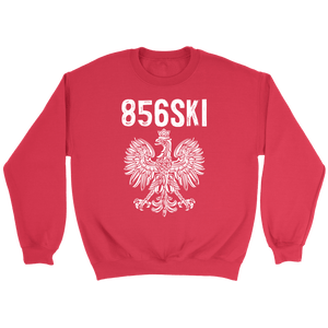 856SKI New Jersey Polish Pride - Area Code 856 - Crewneck Sweatshirt / Red / S - Polish Shirt Store