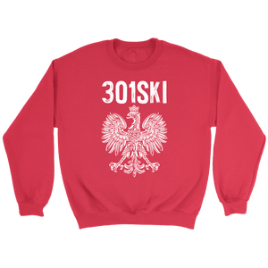 Maryland Area Code 301 Polish Pride - Crewneck Sweatshirt / Red / S - Polish Shirt Store
