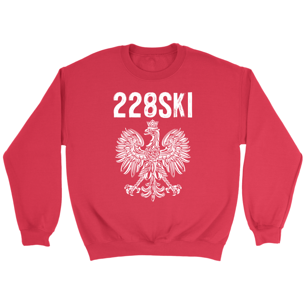 Mississippi Polish Pride Area Code 228 T-shirt teelaunch Crewneck Sweatshirt Red S