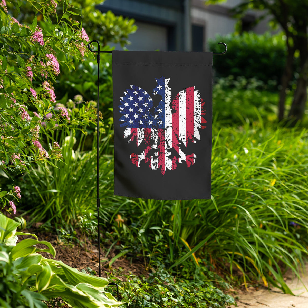 Polish American Eagle Garden Flag Home Goods teelaunch   
