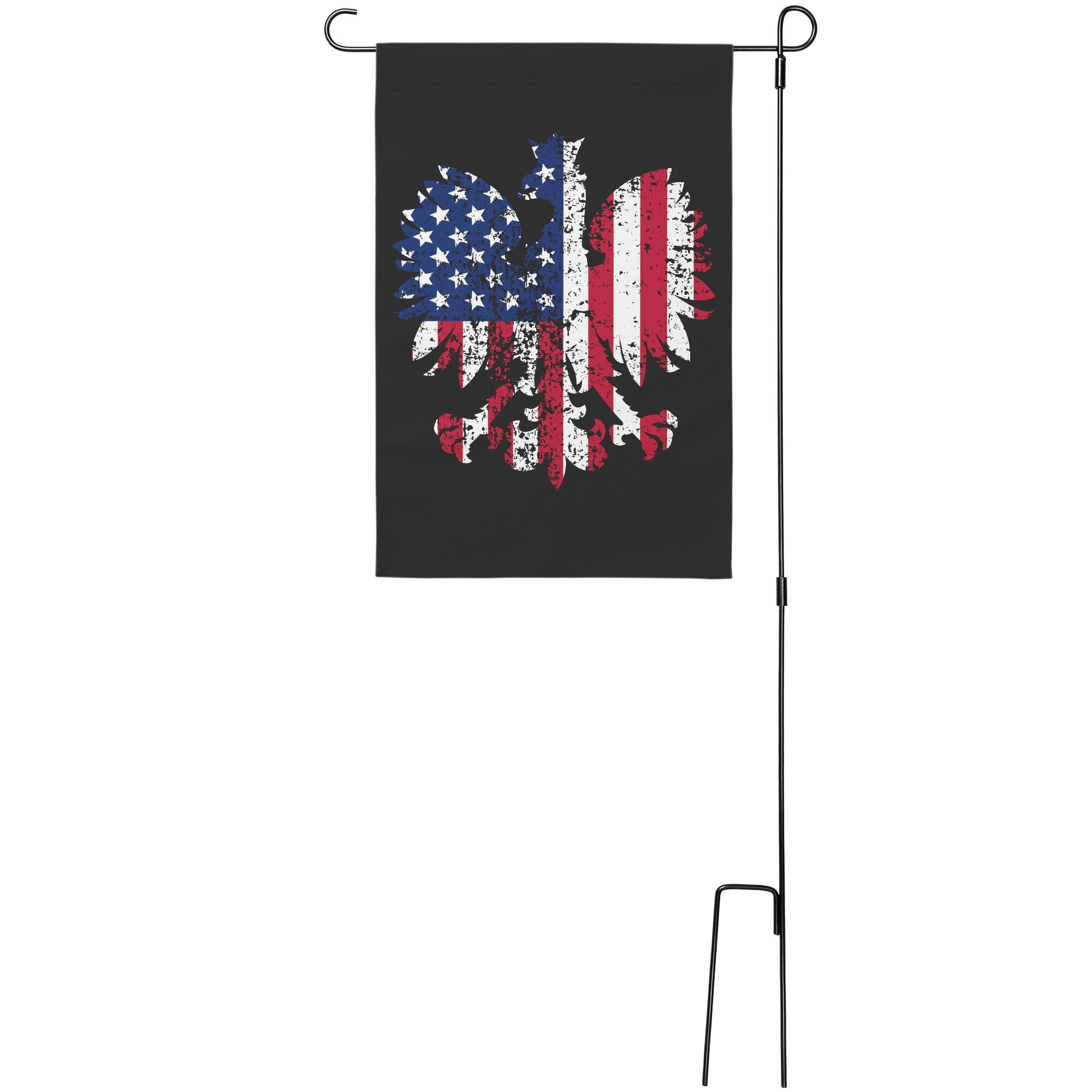 Polish American Eagle Garden Flag Home Goods teelaunch With Stand  