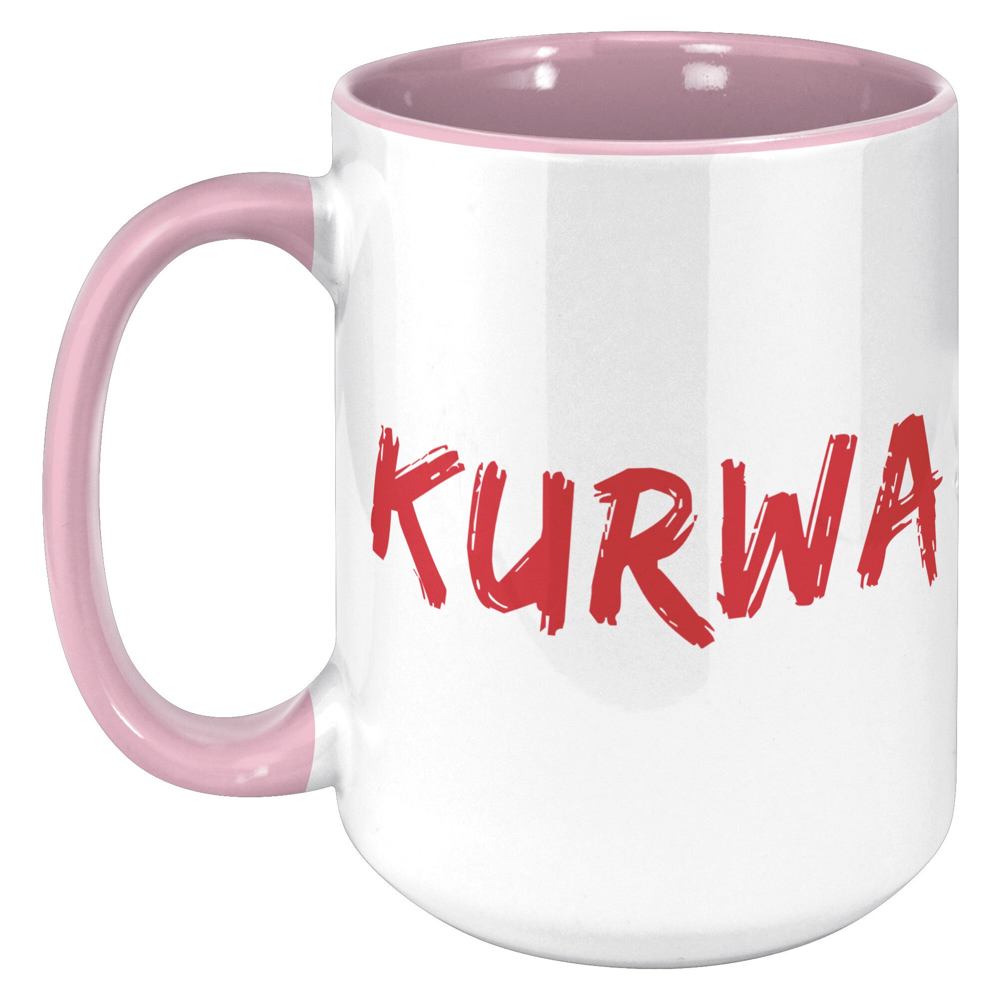 Polish Swear Word Coffee Mug Ceramic Mugs teelaunch Pink  