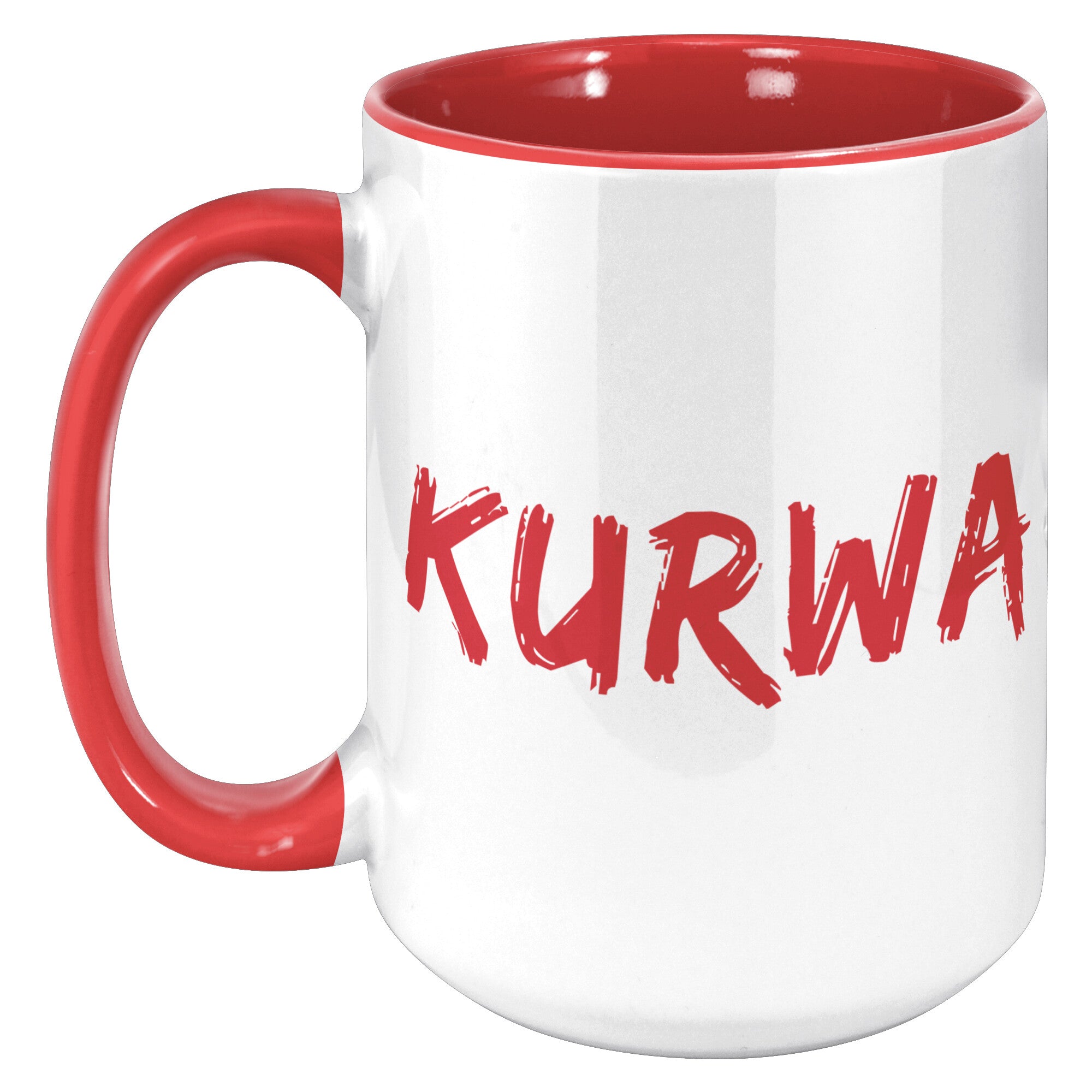 Polish Swear Word Coffee Mug Ceramic Mugs teelaunch Red  