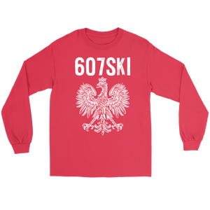 Binghamton NY - 607 Area Code - Polish Pride - Gildan Long Sleeve Tee / Red / S - Polish Shirt Store