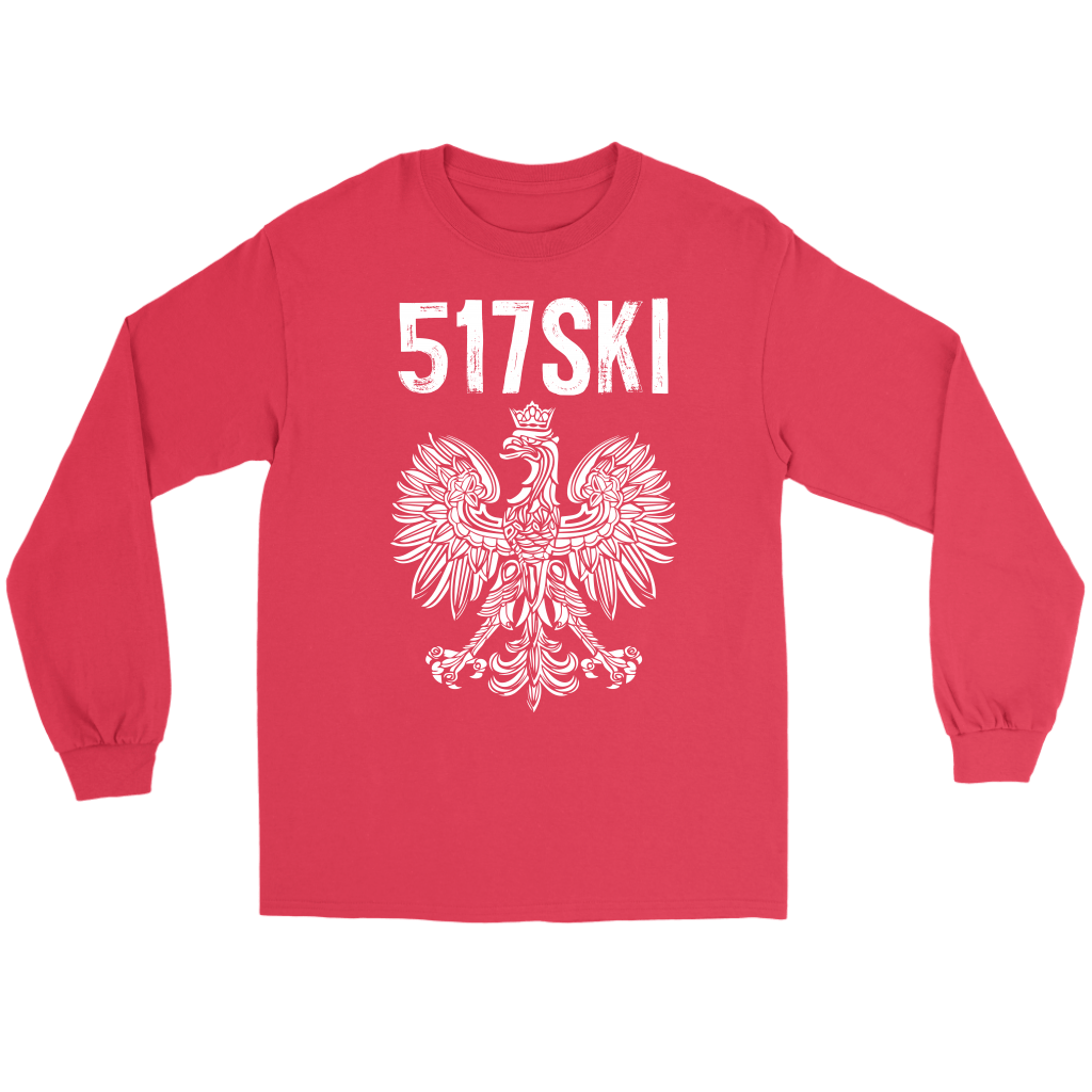 517SKI Michigan Polish Pride T-shirt teelaunch Gildan Long Sleeve Tee Red S