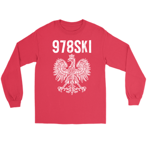 Lowell Massachusetts Area Code 978 - Gildan Long Sleeve Tee / Red / S - Polish Shirt Store