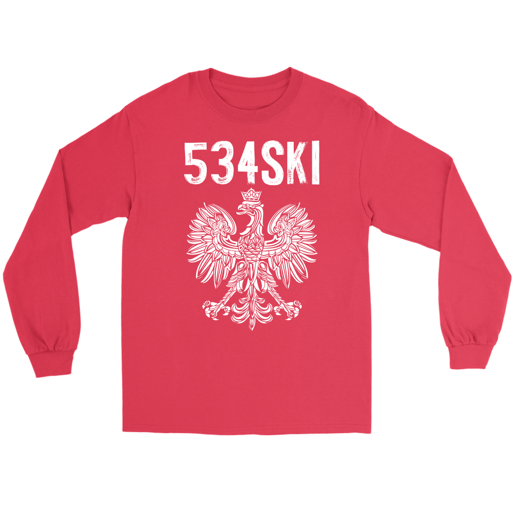 534SKI Wisconsin Polish Pride T-shirt teelaunch Gildan Long Sleeve Tee Red S