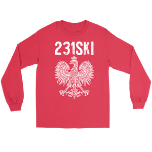 Michigan Polish Pride - 231 Area Code - Gildan Long Sleeve Tee / Red / S - Polish Shirt Store