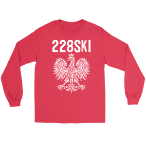 Mississippi Polish Pride Area Code 228 - Gildan Long Sleeve Tee / Red / S - Polish Shirt Store