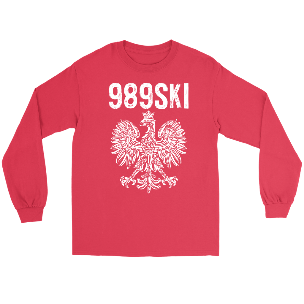 989SKI Saginaw Michigan, Polish Pride T-shirt teelaunch Gildan Long Sleeve Tee Red S