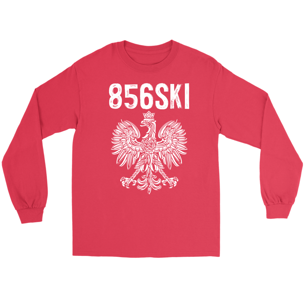 856SKI New Jersey Polish Pride - Area Code 856 T-shirt teelaunch Gildan Long Sleeve Tee Red S