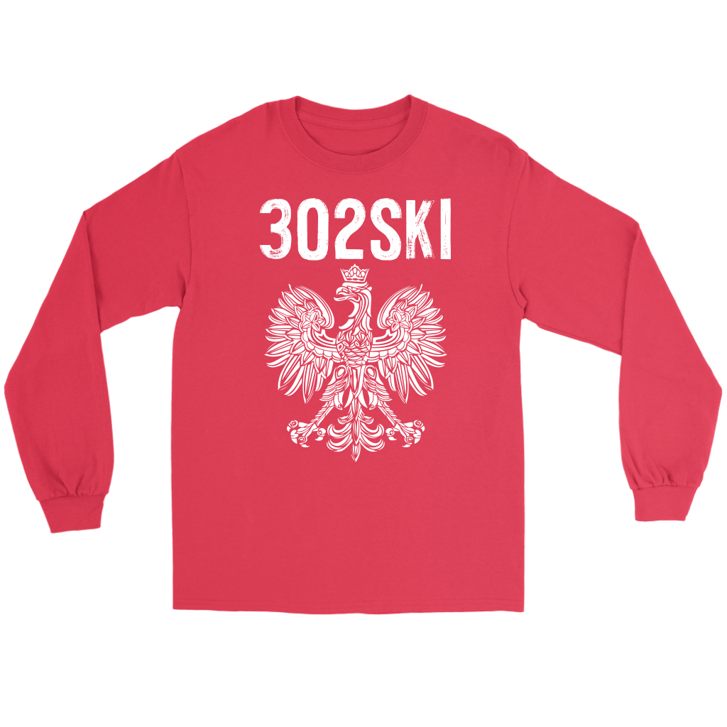 302SKI Delaware Polish Pride T-shirt teelaunch Gildan Long Sleeve Tee Red S