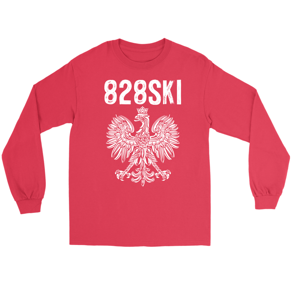 828SKI North Carolina Polish Pride T-shirt teelaunch Gildan Long Sleeve Tee Red S