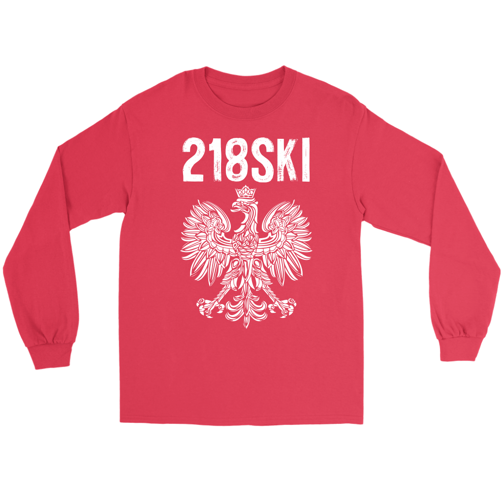 Minnesota - 218 Area Code - 218SKI T-shirt teelaunch Gildan Long Sleeve Tee Red S