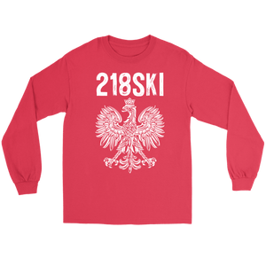 Minnesota - 218 Area Code - 218SKI - Gildan Long Sleeve Tee / Red / S - Polish Shirt Store