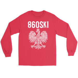 Hartford Connecticut - 860 Area Code - Polish Pride - Gildan Long Sleeve Tee / Red / S - Polish Shirt Store