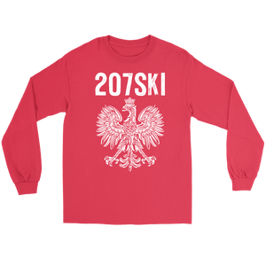 Maine - 207 Area Code - 207SKI - Gildan Long Sleeve Tee / Red / S - Polish Shirt Store