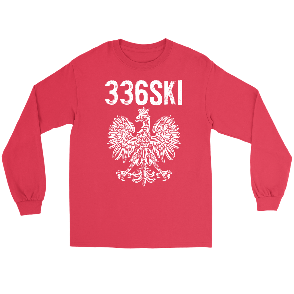 336SKI North Carolina Polish Pride T-shirt teelaunch Gildan Long Sleeve Tee Red S