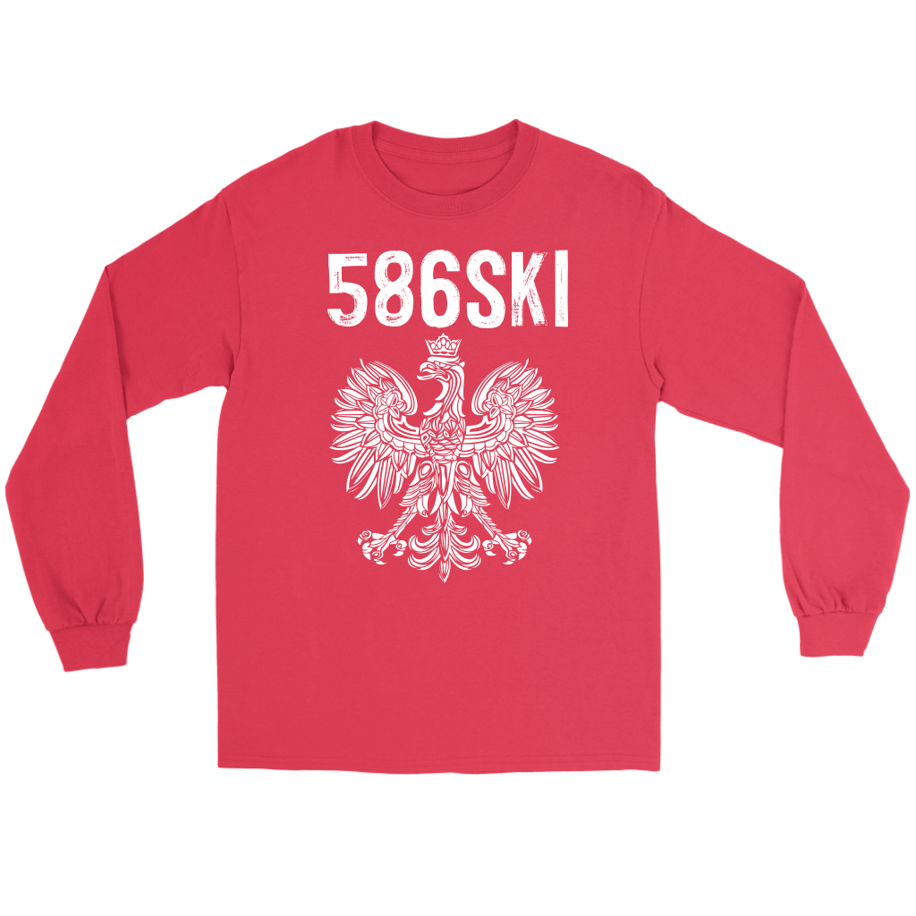 586SKI Warren Michigan Polish Pride T-shirt teelaunch Gildan Long Sleeve Tee Red S