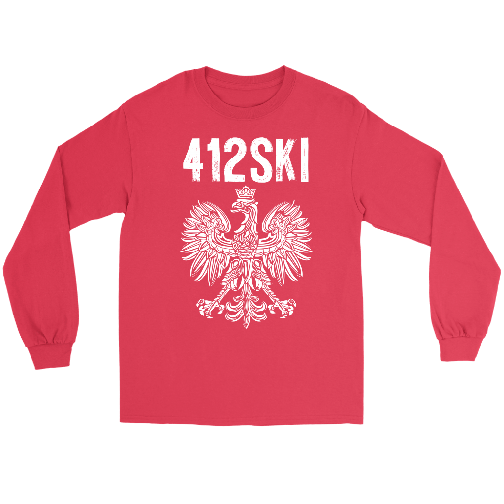 412SKI Pittsburgh Polish Pride T-shirt teelaunch Gildan Long Sleeve Tee Red S