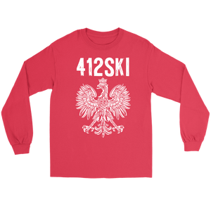 412SKI Pittsburgh Polish Pride - Gildan Long Sleeve Tee / Red / S - Polish Shirt Store