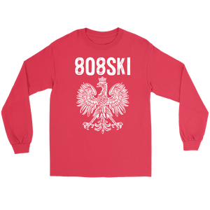 808SKI Hawaii Polish Pride - Gildan Long Sleeve Tee / Red / S - Polish Shirt Store