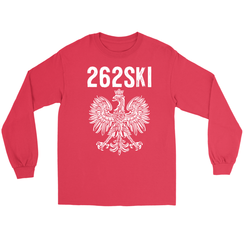 Wisconsin Polish Pride - 262 Area Code T-shirt teelaunch Gildan Long Sleeve Tee Red S