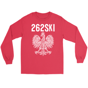 Wisconsin Polish Pride - 262 Area Code - Gildan Long Sleeve Tee / Red / S - Polish Shirt Store