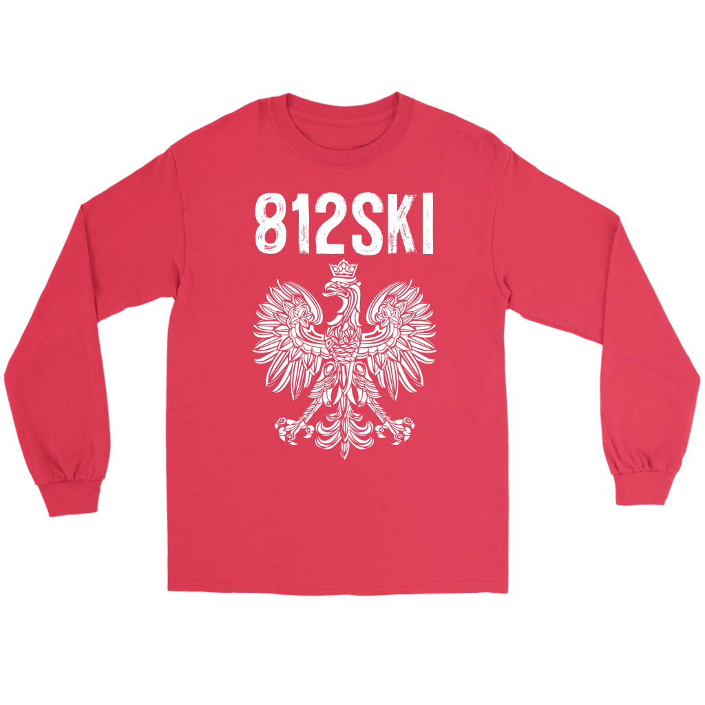 812SKI Indiana Polish Pride T-shirt teelaunch Gildan Long Sleeve Tee Red S