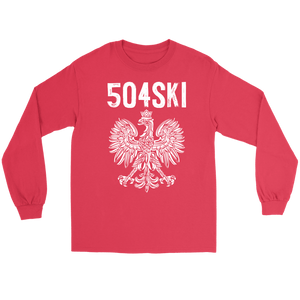 504SKI Louisiana Polish Pride - Gildan Long Sleeve Tee / Red / S - Polish Shirt Store
