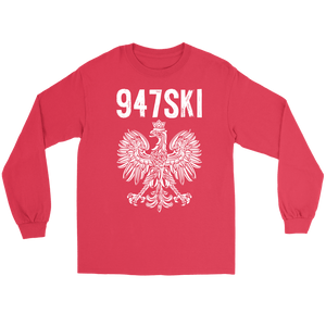 947SKI Michigan Polish Pride - Gildan Long Sleeve Tee / Red / S - Polish Shirt Store