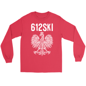 Minneapolis Minnesota Polish Pride | 612 Area Code - Gildan Long Sleeve Tee / Red / S - Polish Shirt Store