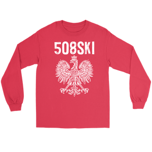 Worcester Massachusetts Area Code 508 Polish Pride - Gildan Long Sleeve Tee / Red / S - Polish Shirt Store