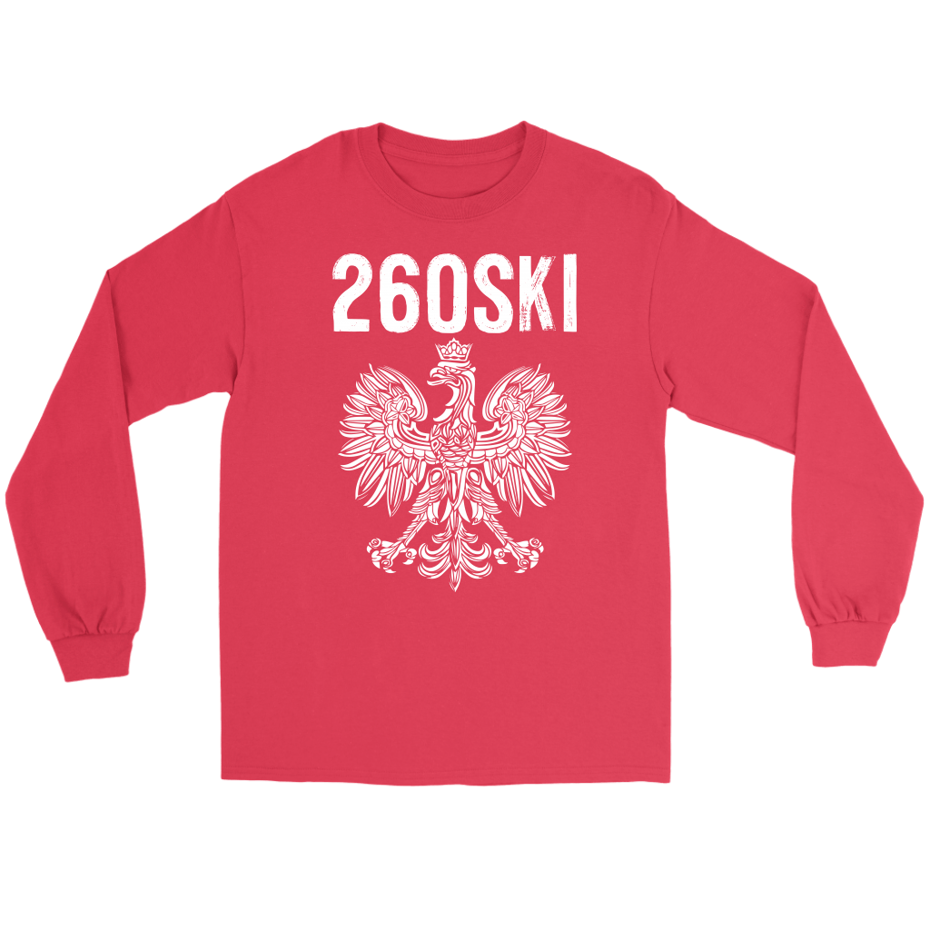 Indiana Polish Pride - 260 Area Code T-shirt teelaunch Gildan Long Sleeve Tee Red S