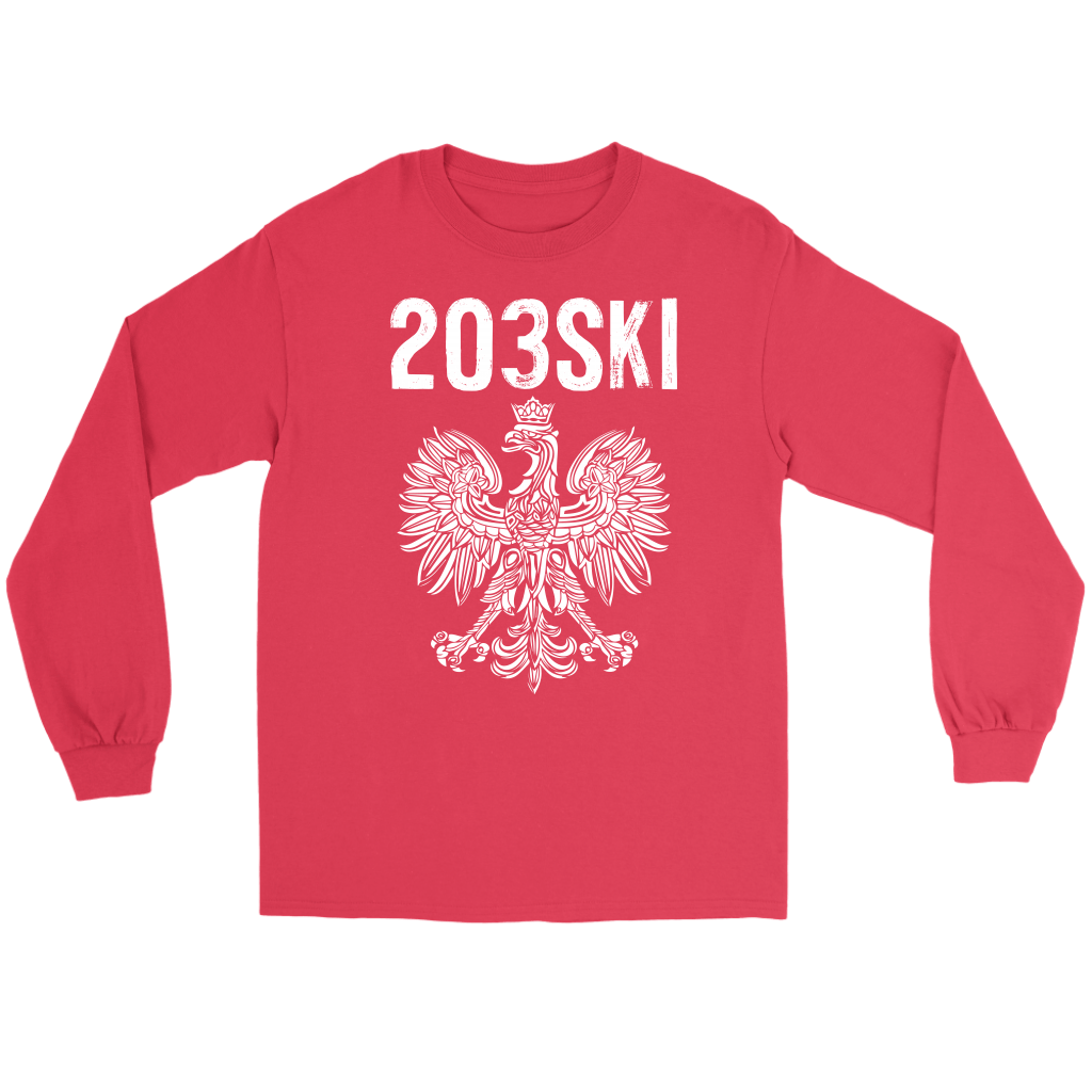 Bridgeport Connecticut Polish Pride T-shirt teelaunch Gildan Long Sleeve Tee Red S