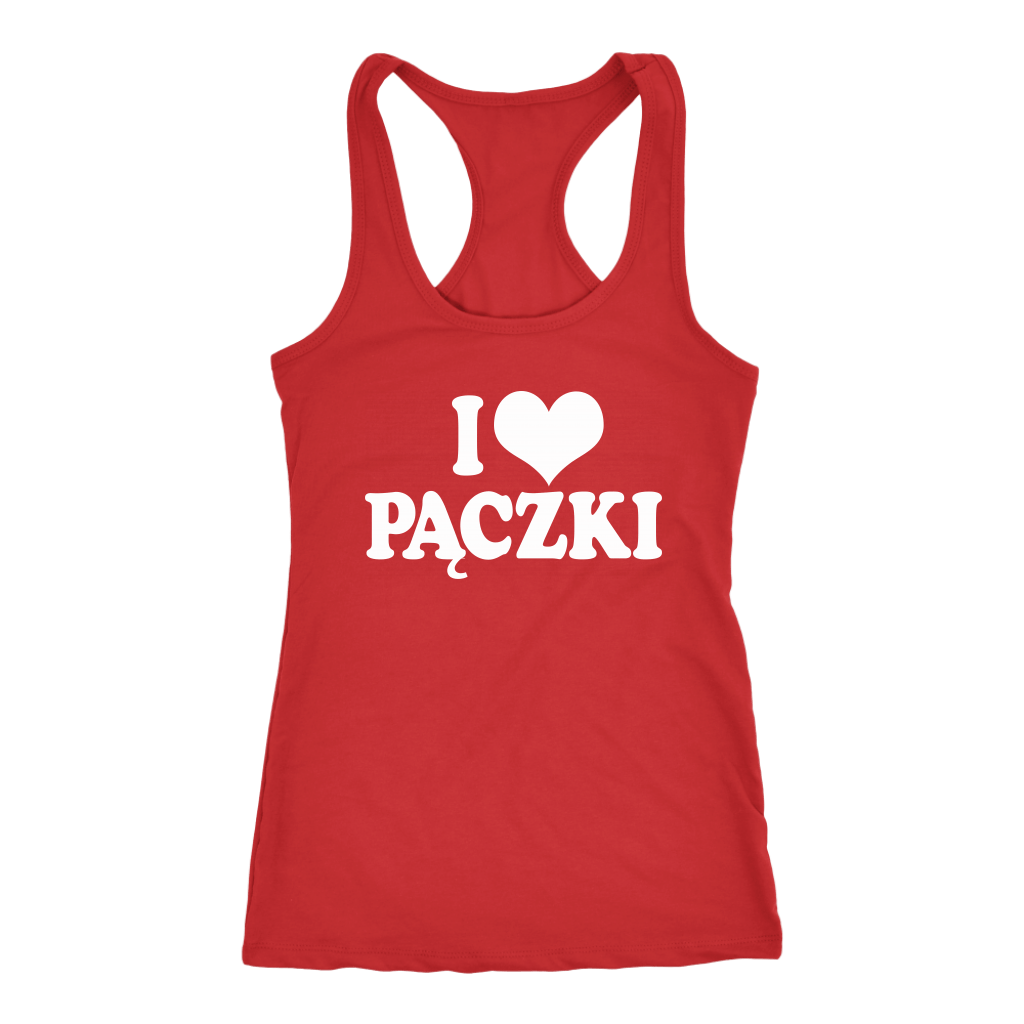 I Love Paczki Shirt T-shirt teelaunch Next Level Racerback Tank Red XS