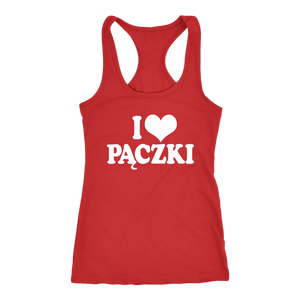 I Love Paczki Shirt - Next Level Racerback Tank / Red / XS - Polish Shirt Store